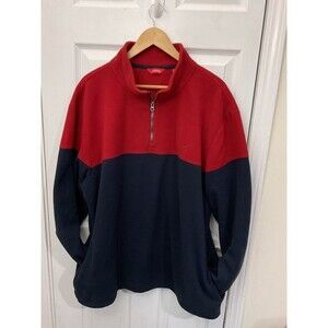 IZOD Men's Red and Navy Pullover Sweater 2xl
